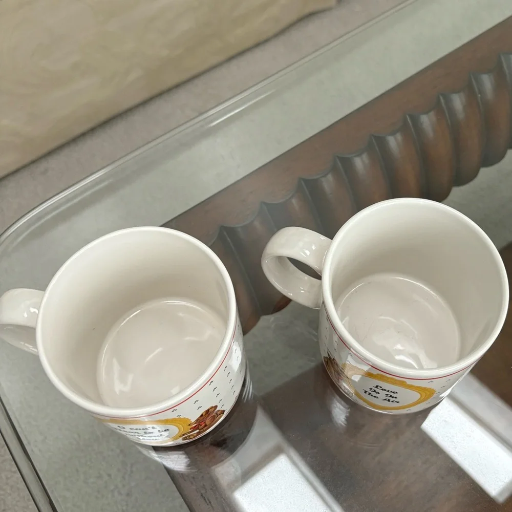 Vintage Cat Mugs 1980s RARE Vintage Coffee Cups Schmid Gordon Fraser Love Bear